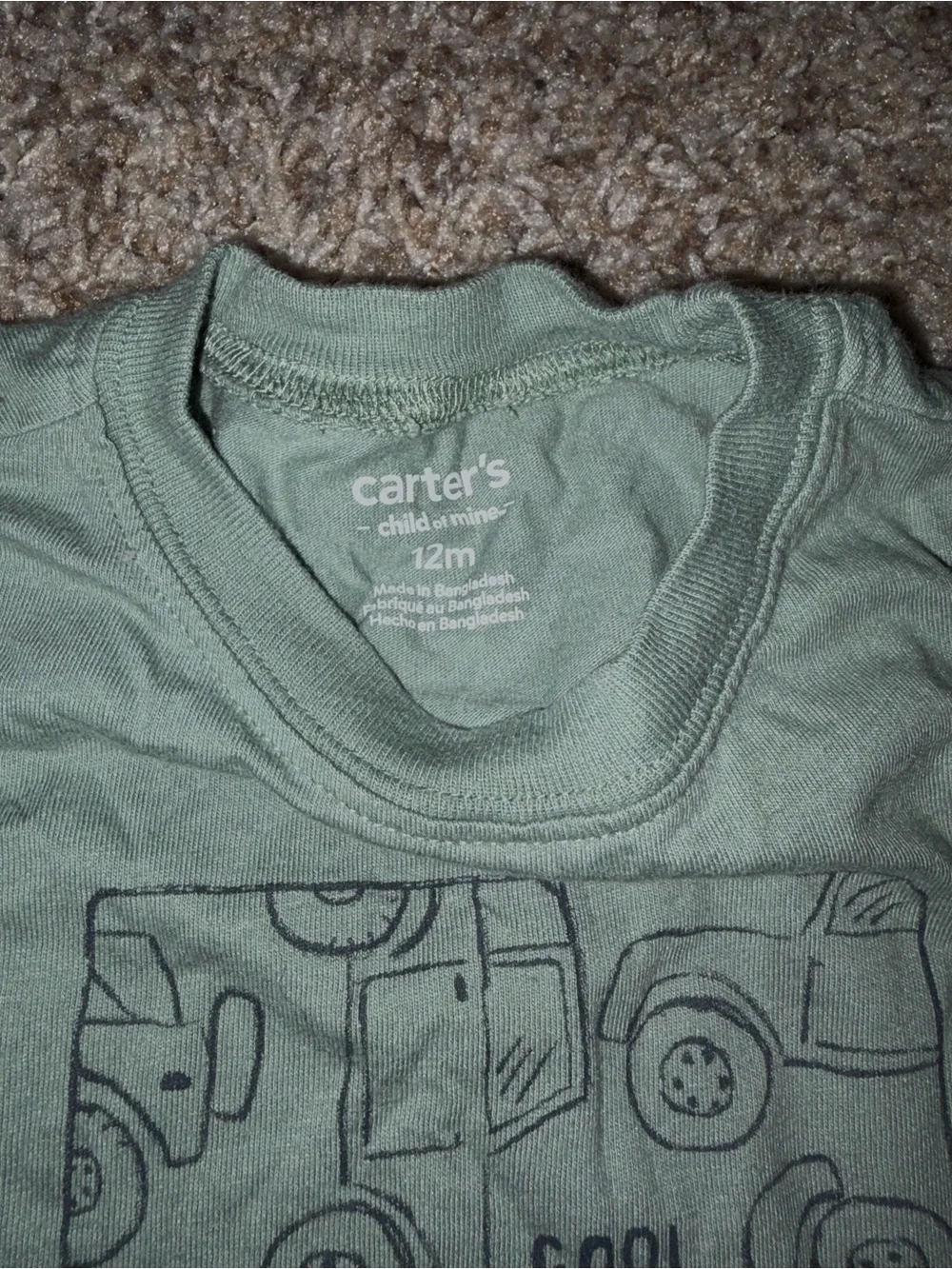 Carter's Sage Green 'Cool Dude' Short Sleeve Tee